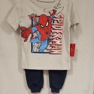 Marvel Spider-Man Red and Blue BOYS 2pc Tee And Sweat Pants Outfit